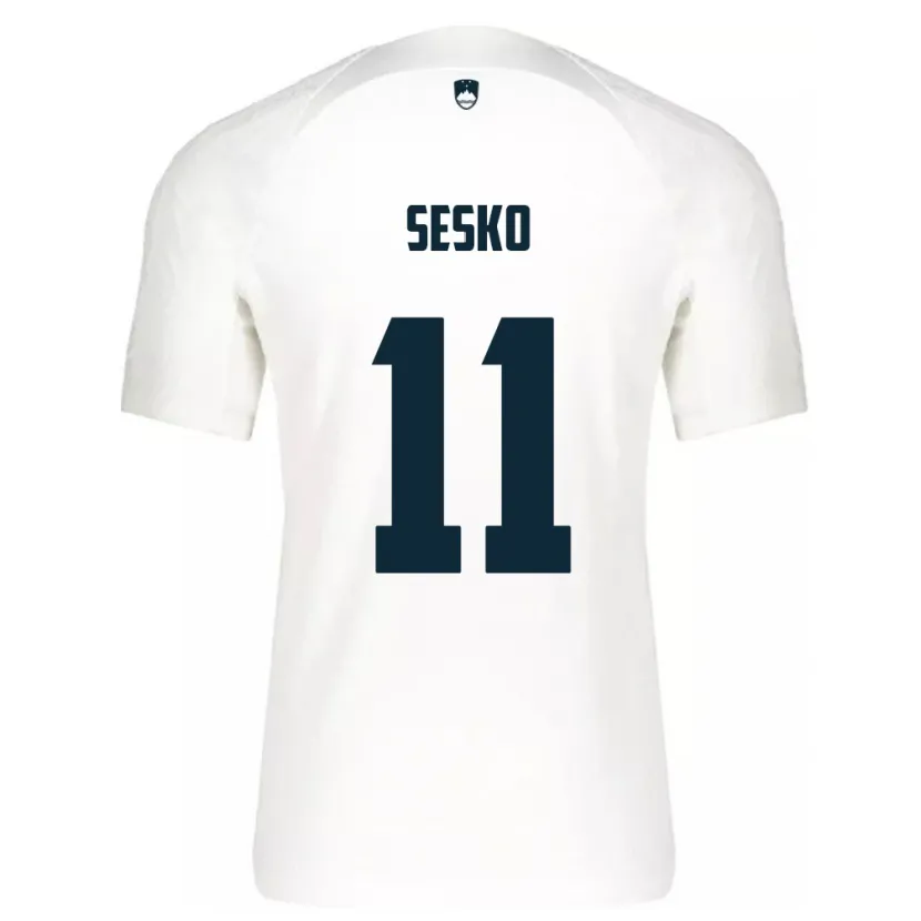 Danxen Mujer Camiseta Eslovenia Benjamin Sesko #11 Blanco 1ª Equipación 24-26 La Camisa México