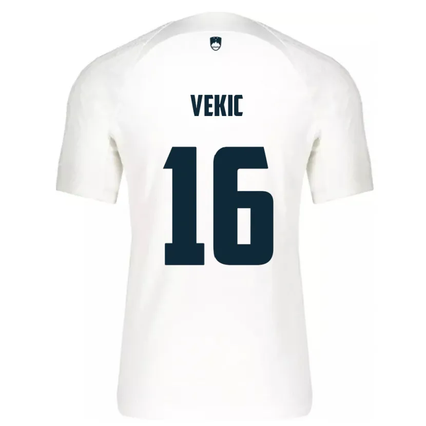 Danxen Mujer Camiseta Eslovenia Igor Vekic #16 Blanco 1ª Equipación 24-26 La Camisa México