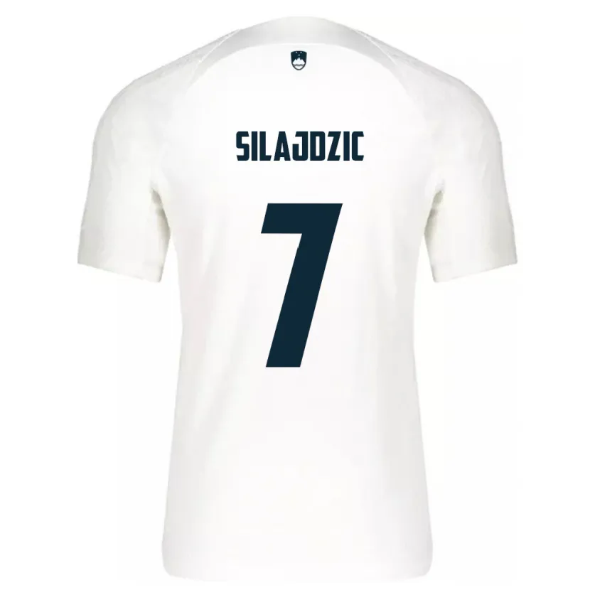Danxen Mujer Camiseta Eslovenia Riad Silajdzic #7 Blanco 1ª Equipación 24-26 La Camisa México