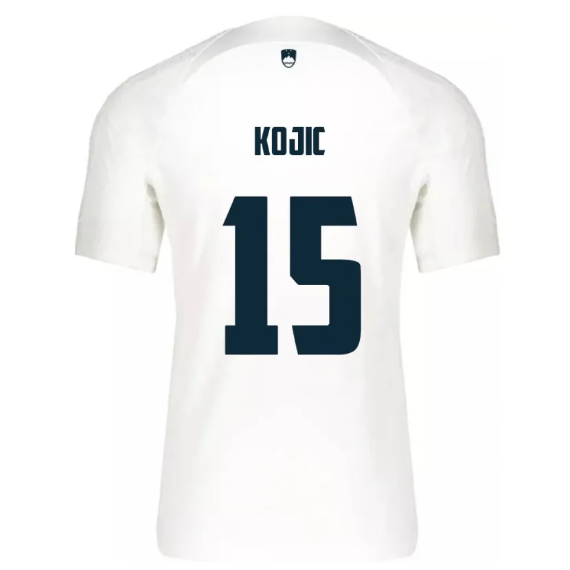 Danxen Mujer Camiseta Eslovenia Dino Kojic #15 Blanco 1ª Equipación 24-26 La Camisa México