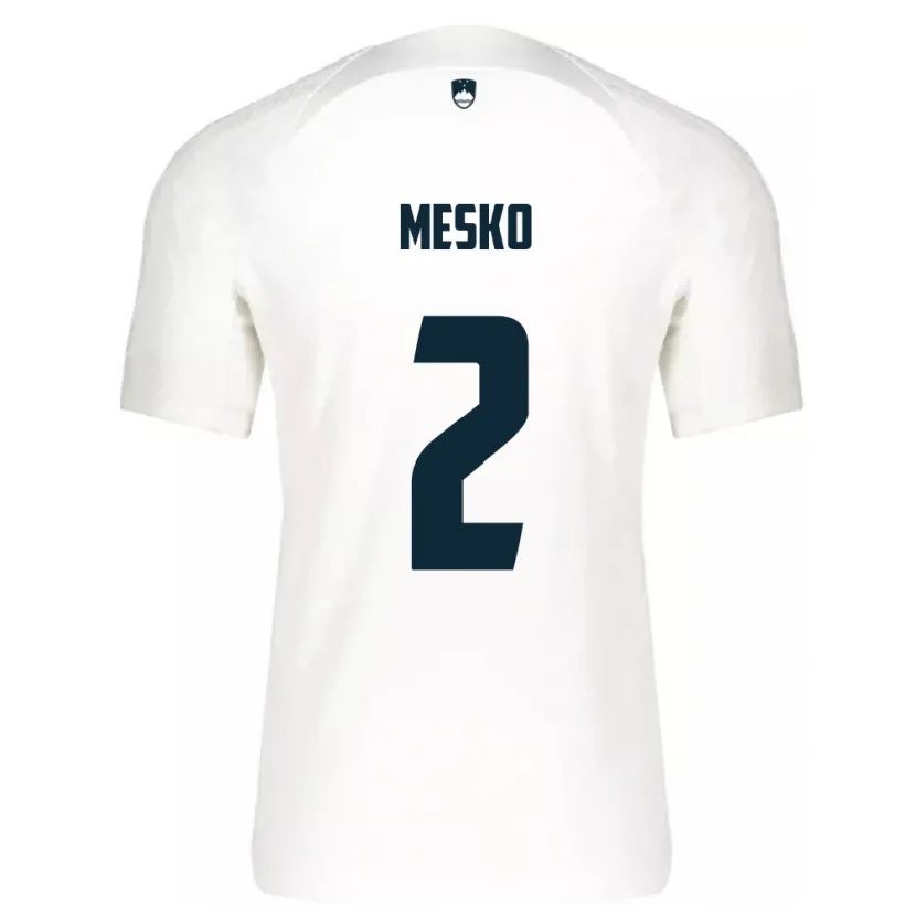 Danxen Mujer Camiseta Eslovenia Zan Mesko #2 Blanco 1ª Equipación 24-26 La Camisa México