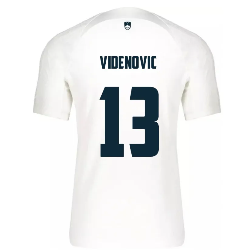 Danxen Mujer Camiseta Eslovenia Denis Videnovic #13 Blanco 1ª Equipación 24-26 La Camisa México