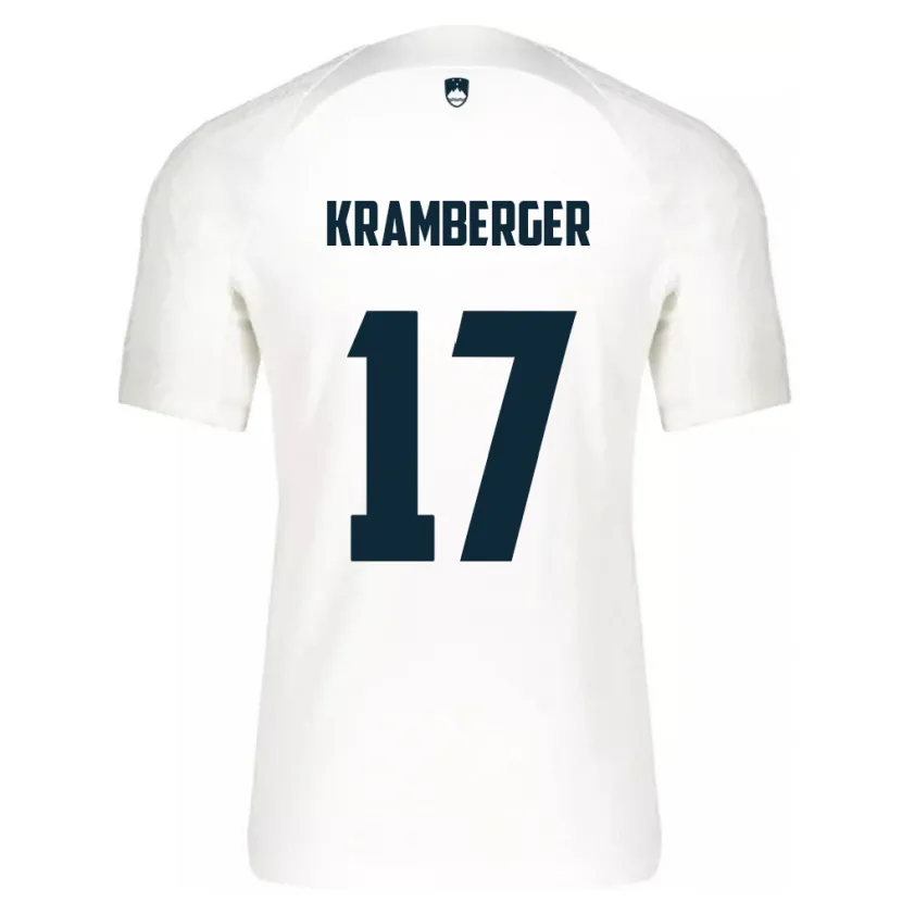 Danxen Mujer Camiseta Eslovenia Enej Kramberger #17 Blanco 1ª Equipación 24-26 La Camisa México
