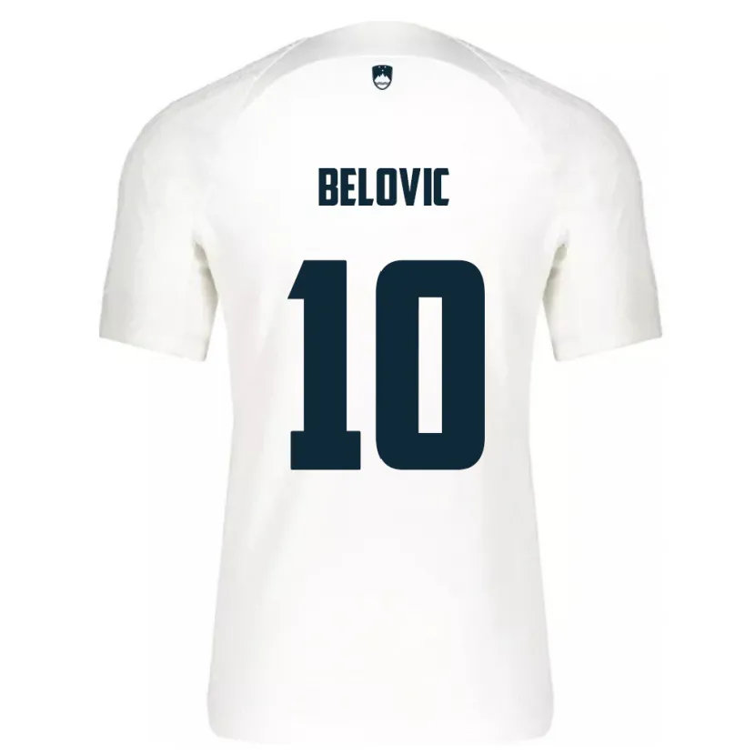 Danxen Mujer Camiseta Eslovenia Nik Belovic #10 Blanco 1ª Equipación 24-26 La Camisa México