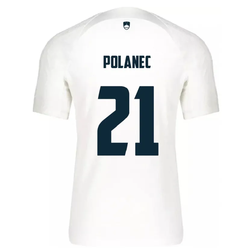 Danxen Mujer Camiseta Eslovenia Gaj Polanec #21 Blanco 1ª Equipación 24-26 La Camisa México