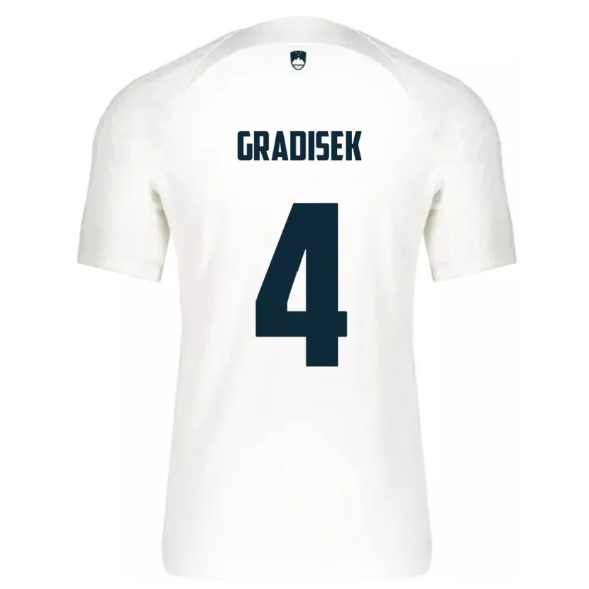 Danxen Mujer Camiseta Eslovenia Sara Gradišek #4 Blanco 1ª Equipación 24-26 La Camisa México