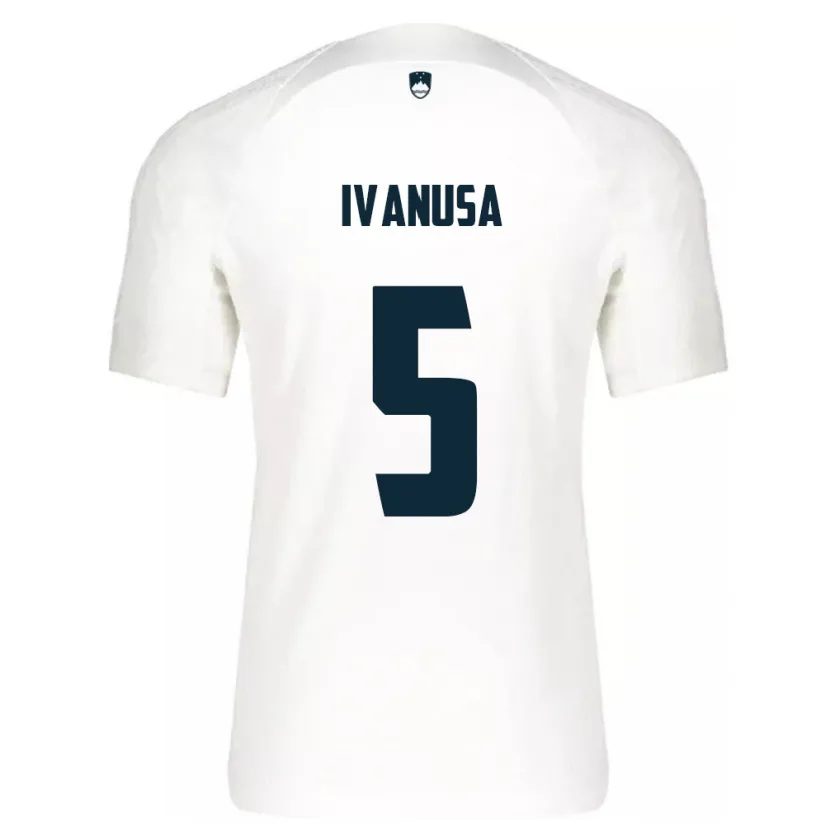 Danxen Mujer Camiseta Eslovenia Lara Ivanuša #5 Blanco 1ª Equipación 24-26 La Camisa México