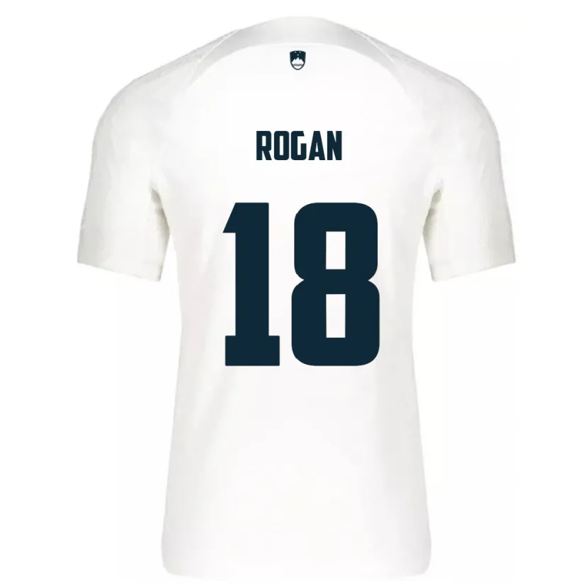 Danxen Mujer Camiseta Eslovenia Manja Rogan #18 Blanco 1ª Equipación 24-26 La Camisa México