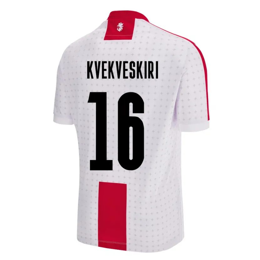 Danxen Mujer Camiseta Georgia Nika Kvekveskiri #16 Blanco 1ª Equipación 24-26 La Camisa México