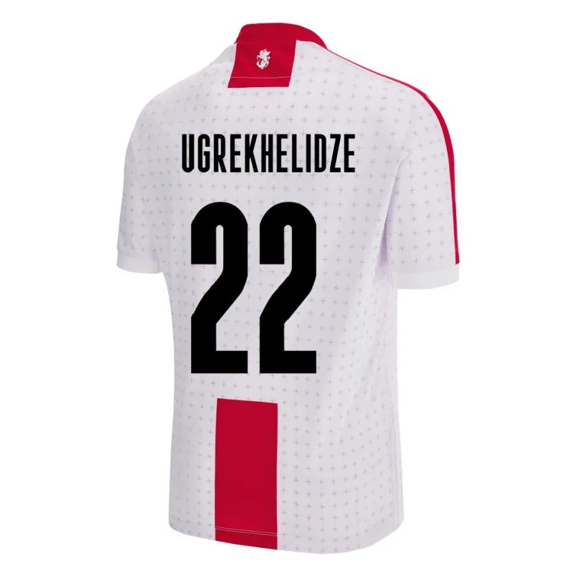Danxen Mujer Camiseta Georgia Nikoloz Ugrekhelidze #22 Blanco 1ª Equipación 24-26 La Camisa México
