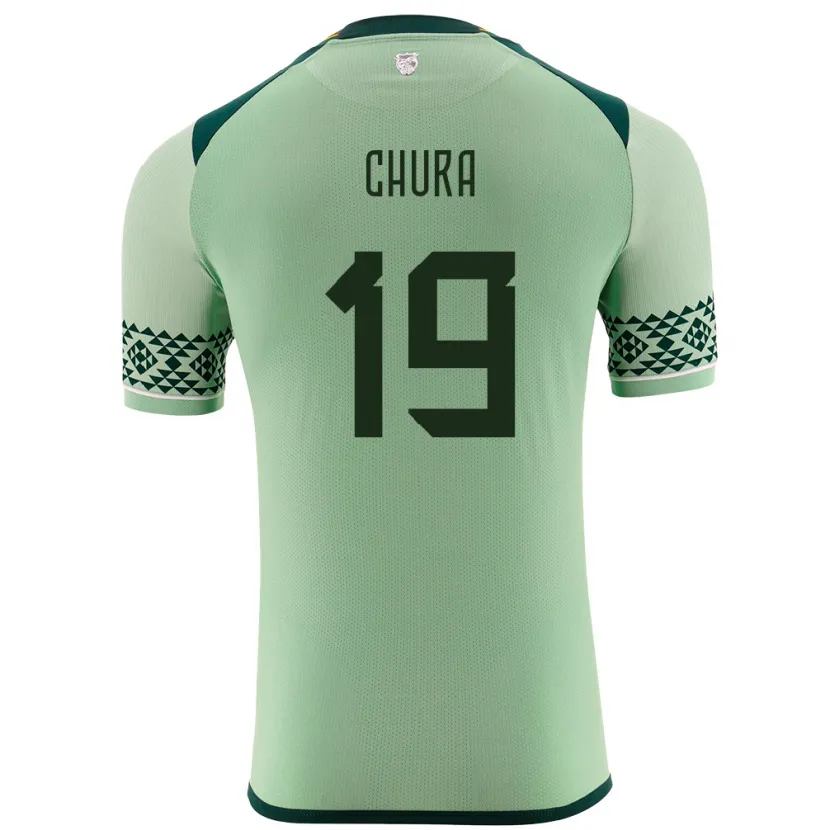 Danxen Mujer Camiseta Bolivia Jeyson Chura #19 Verde Claro 1ª Equipación 24-26 La Camisa México