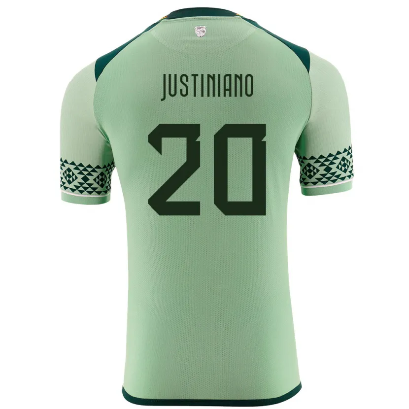 Danxen Mujer Camiseta Bolivia Leonardo Justiniano #20 Verde Claro 1ª Equipación 24-26 La Camisa México