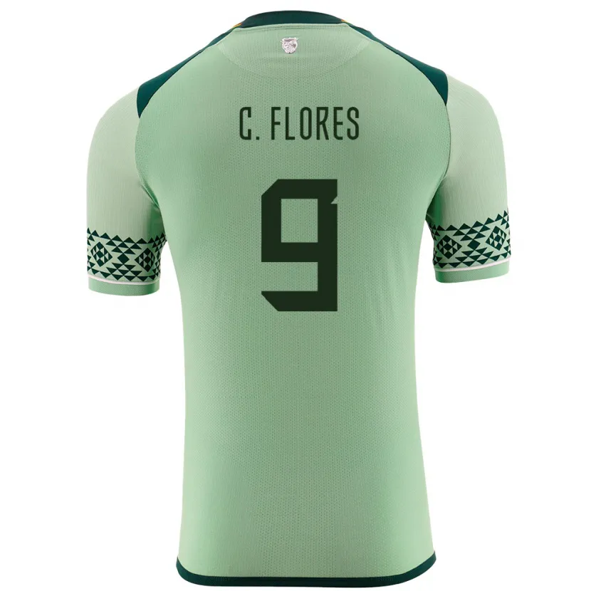 Danxen Mujer Camiseta Bolivia Cesar Flores #9 Verde Claro 1ª Equipación 24-26 La Camisa México