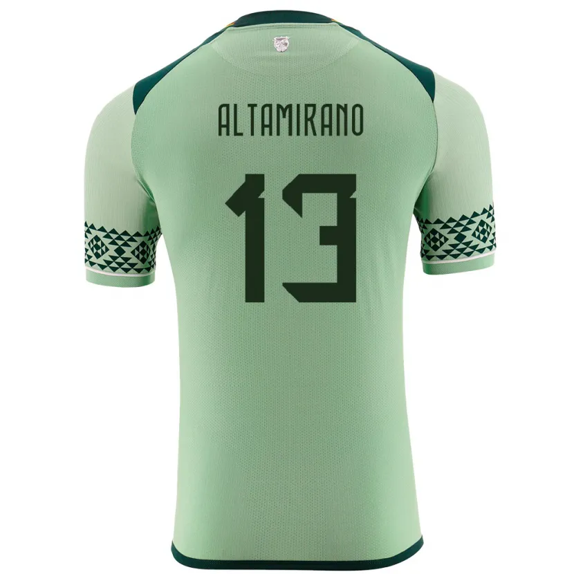 Danxen Mujer Camiseta Bolivia Sebastian Altamirano #13 Verde Claro 1ª Equipación 24-26 La Camisa México