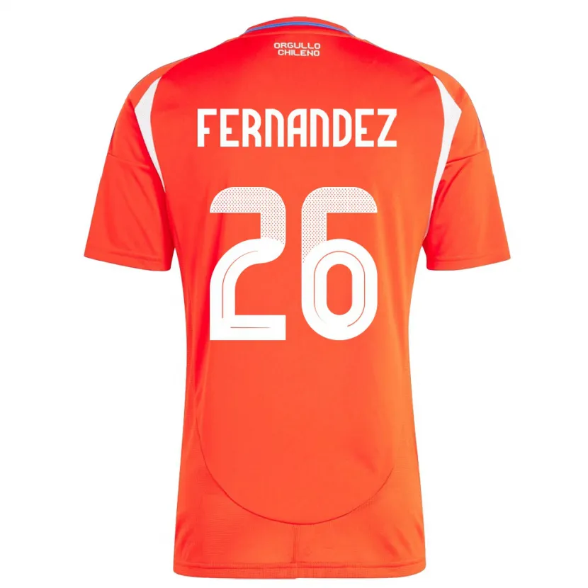Danxen Mujer Camiseta Chile Nicolás Fernández #26 Rojo 1ª Equipación 24-26 La Camisa México