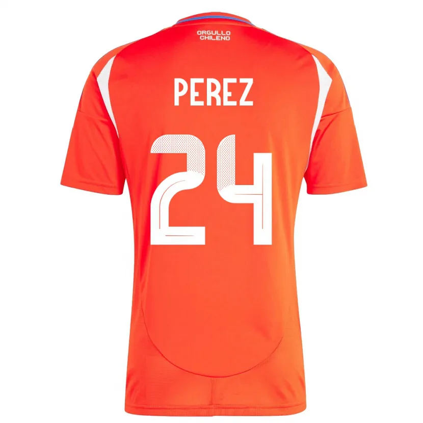 Danxen Mujer Camiseta Chile César Pérez #24 Rojo 1ª Equipación 24-26 La Camisa México