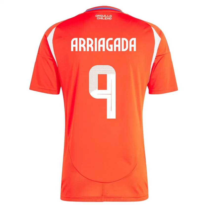 Danxen Mujer Camiseta Chile Luciano Arriagada #9 Rojo 1ª Equipación 24-26 La Camisa México