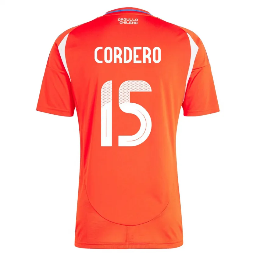 Danxen Mujer Camiseta Chile Renato Cordero #15 Rojo 1ª Equipación 24-26 La Camisa México