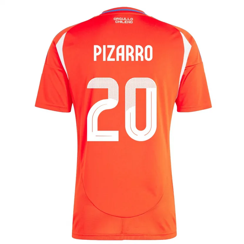 Danxen Mujer Camiseta Chile Damián Pizarro #20 Rojo 1ª Equipación 24-26 La Camisa México