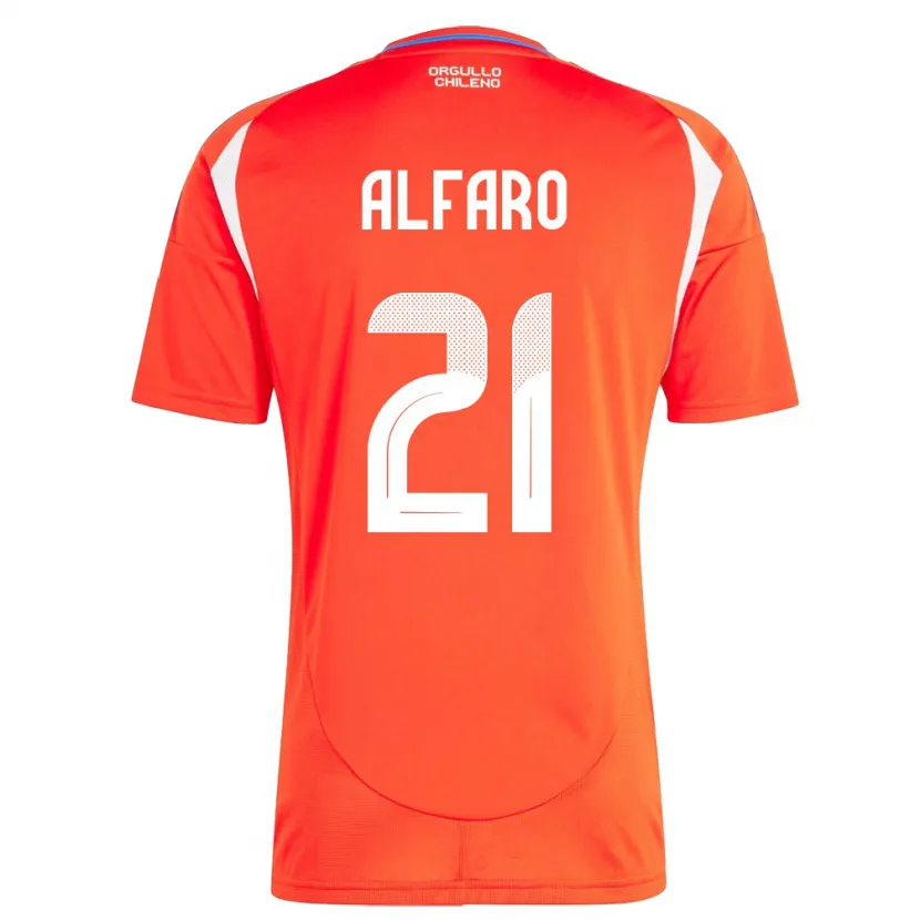 Danxen Mujer Camiseta Chile Julián Alfaro #21 Rojo 1ª Equipación 24-26 La Camisa México