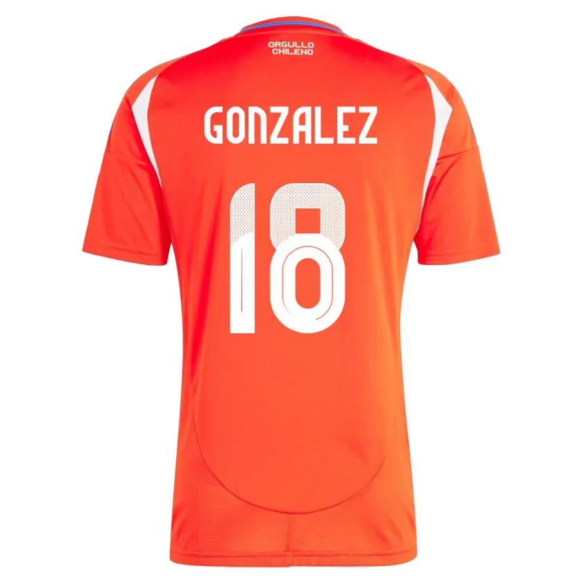Danxen Mujer Camiseta Chile Bryan González #18 Rojo 1ª Equipación 24-26 La Camisa México