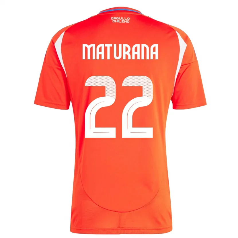 Danxen Mujer Camiseta Chile Martín Maturana #22 Rojo 1ª Equipación 24-26 La Camisa México