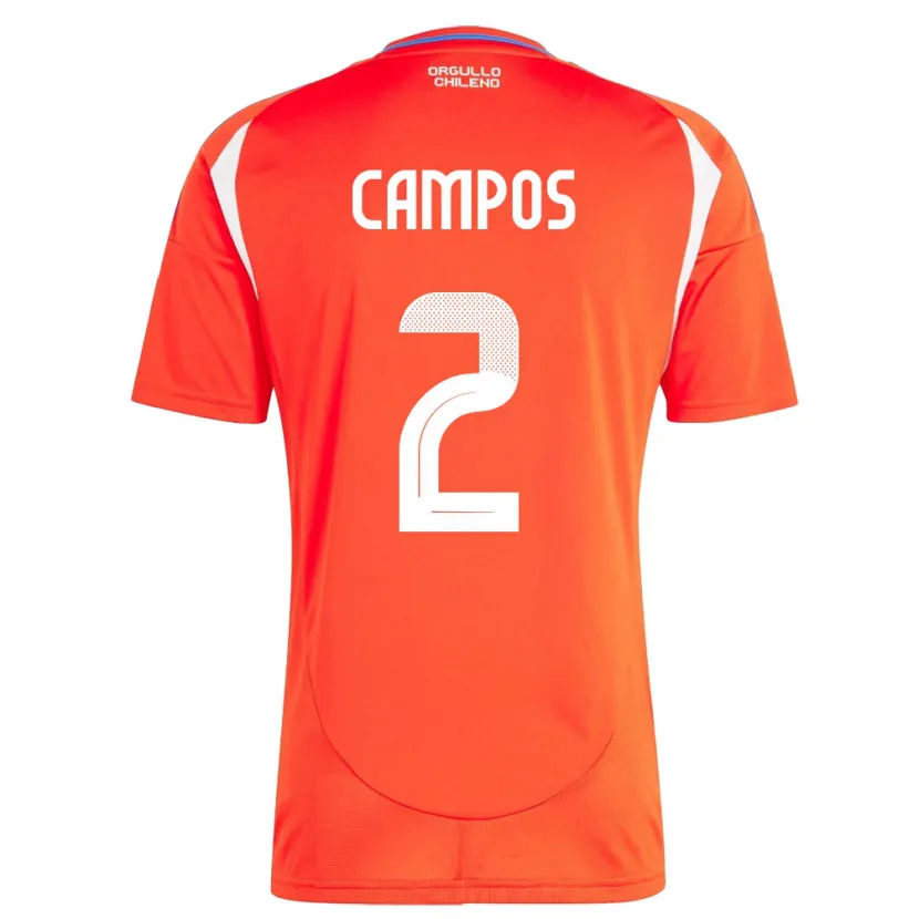 Danxen Mujer Camiseta Chile Víctor Campos #2 Rojo 1ª Equipación 24-26 La Camisa México