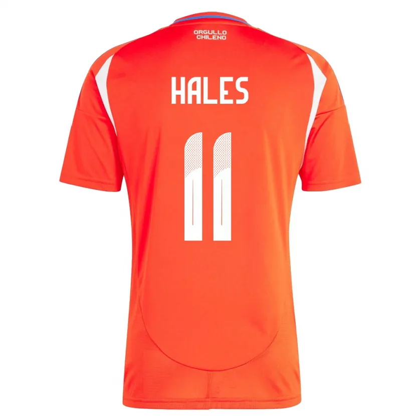 Danxen Mujer Camiseta Chile Alejandro Hales #11 Rojo 1ª Equipación 24-26 La Camisa México