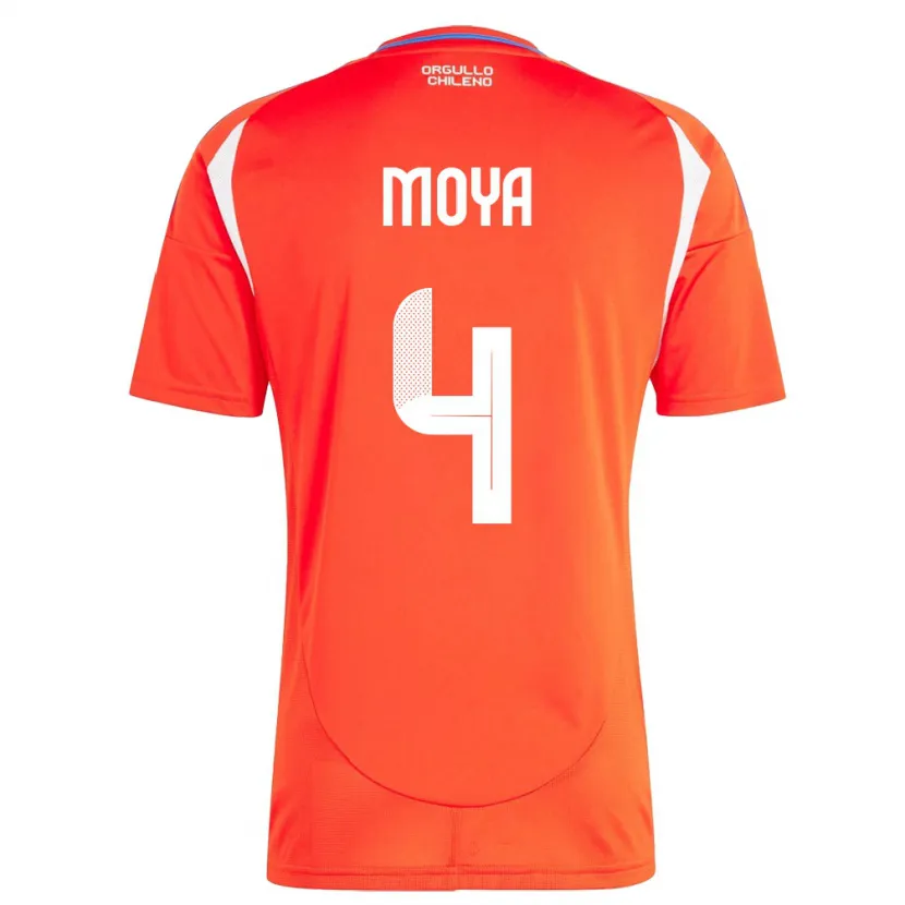 Danxen Mujer Camiseta Chile Matías Moya #4 Rojo 1ª Equipación 24-26 La Camisa México