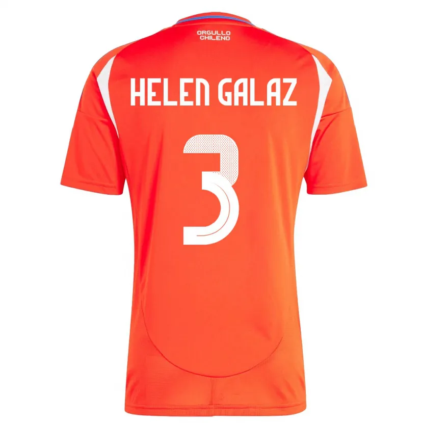 Danxen Mujer Camiseta Chile Su Helen Galaz #3 Rojo 1ª Equipación 24-26 La Camisa México