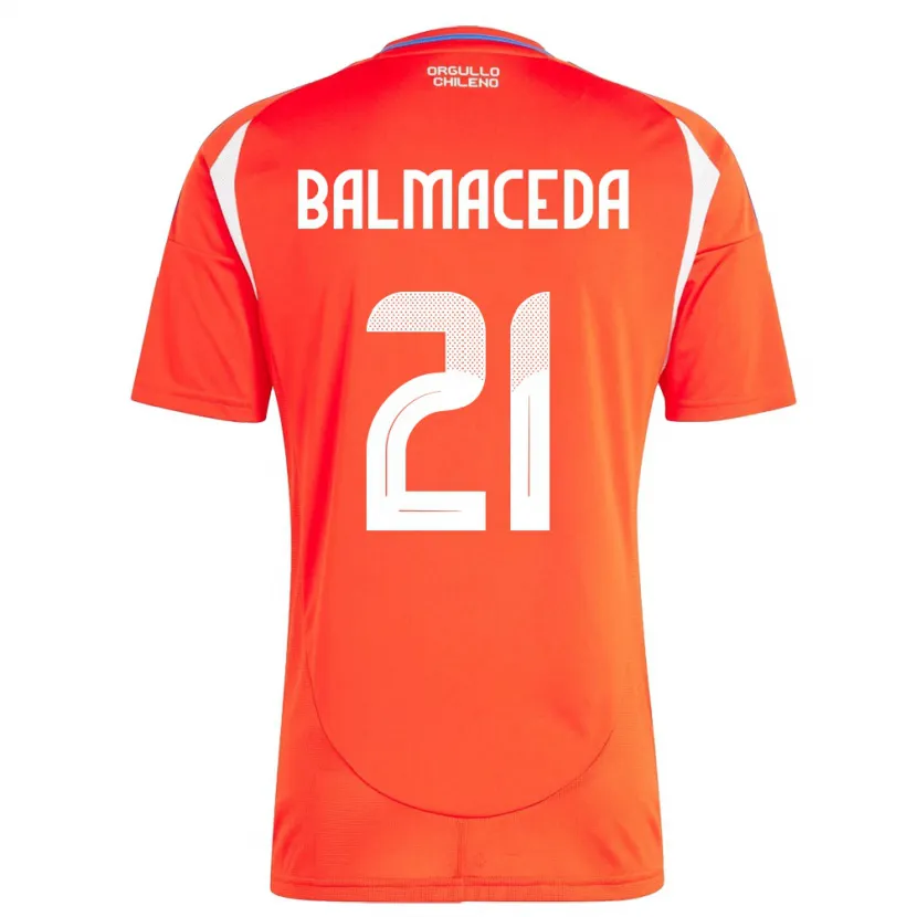 Danxen Mujer Camiseta Chile Rosario Balmaceda #21 Rojo 1ª Equipación 24-26 La Camisa México
