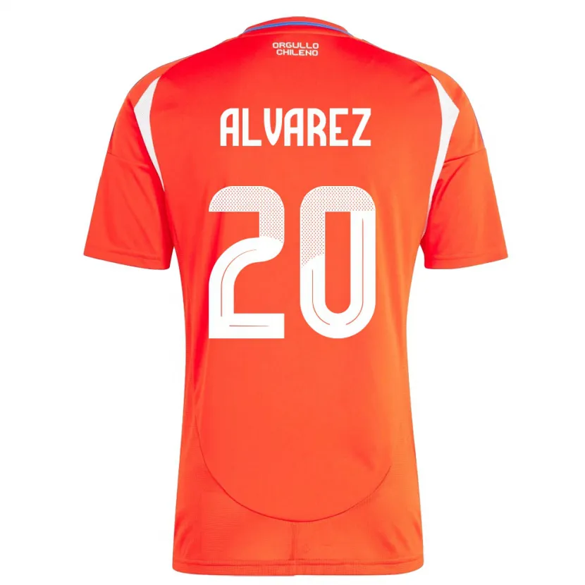 Danxen Mujer Camiseta Chile Anaís Álvarez #20 Rojo 1ª Equipación 24-26 La Camisa México