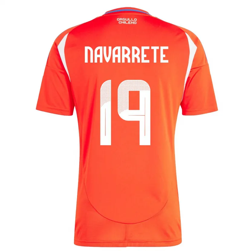 Danxen Mujer Camiseta Chile Valentina Navarrete #19 Rojo 1ª Equipación 24-26 La Camisa México
