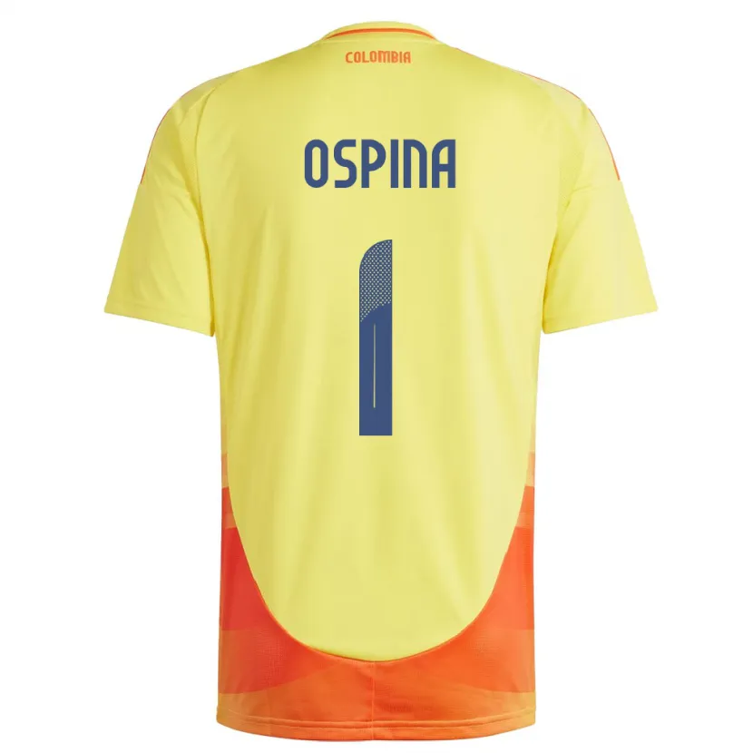 Danxen Mujer Camiseta Colombia David Ospina #1 Amarillo 1ª Equipación 24-26 La Camisa México