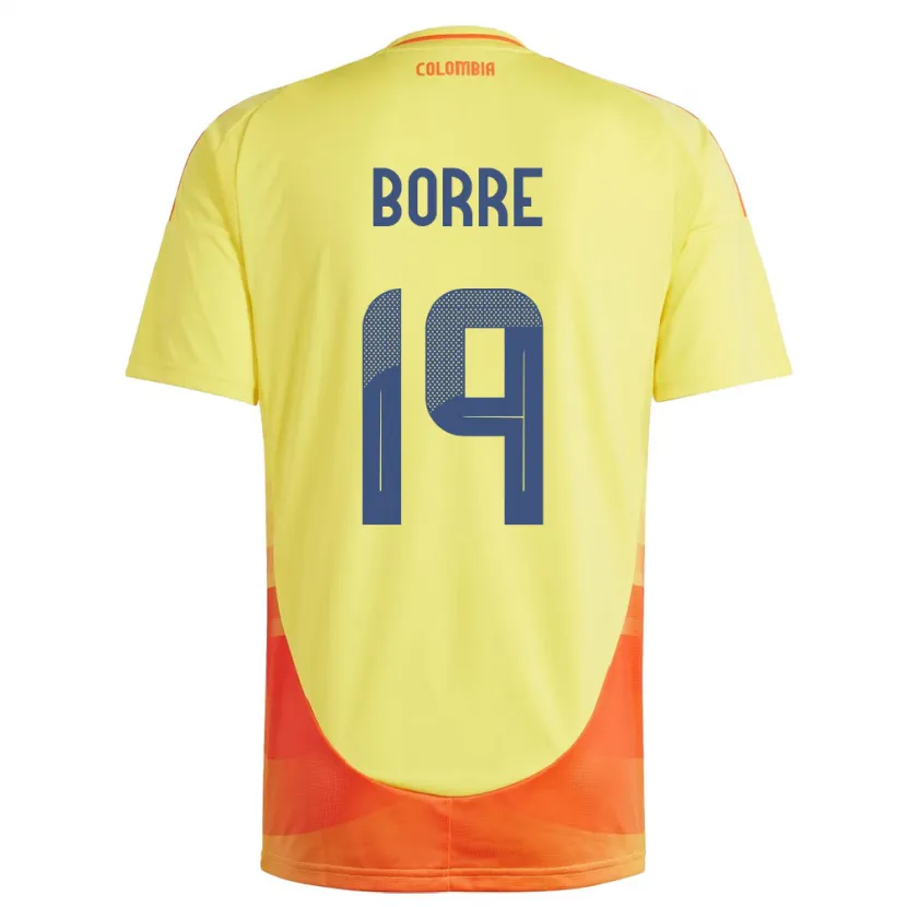 Danxen Mujer Camiseta Colombia Rafael Borré #19 Amarillo 1ª Equipación 24-26 La Camisa México