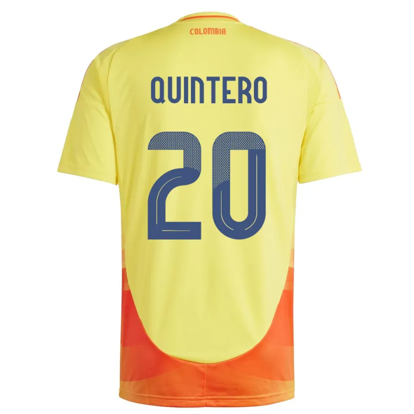 Danxen Mujer Camiseta Colombia Juan Fernando Quintero #20 Amarillo 1ª Equipación 24-26 La Camisa México