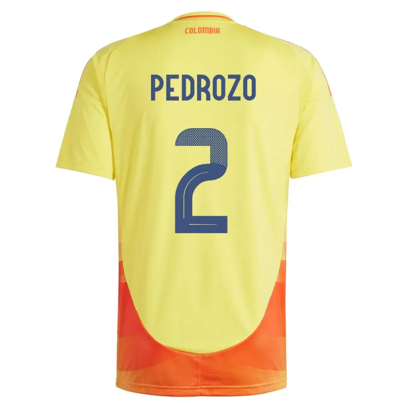 Danxen Mujer Camiseta Colombia Daniel Pedrozo #2 Amarillo 1ª Equipación 24-26 La Camisa México