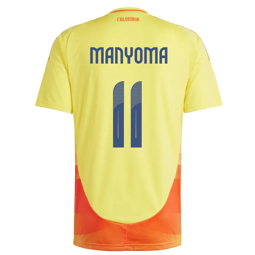 Danxen Mujer Camiseta Colombia Alexis Manyoma #11 Amarillo 1ª Equipación 24-26 La Camisa México