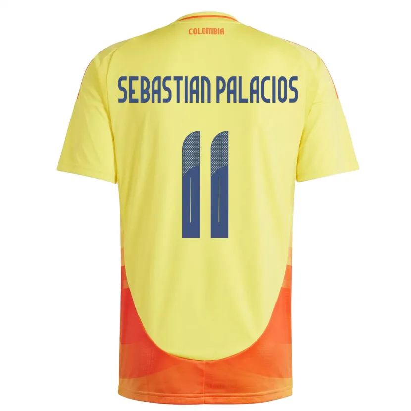 Danxen Mujer Camiseta Colombia Juan Sebastián Palacios #11 Amarillo 1ª Equipación 24-26 La Camisa México
