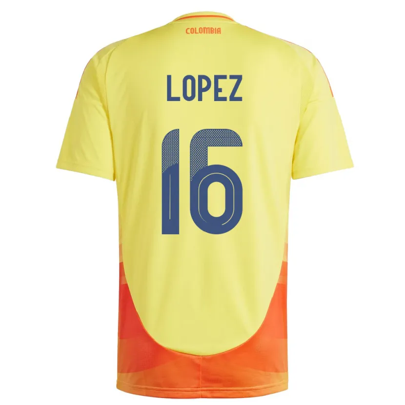 Danxen Mujer Camiseta Colombia William López #16 Amarillo 1ª Equipación 24-26 La Camisa México