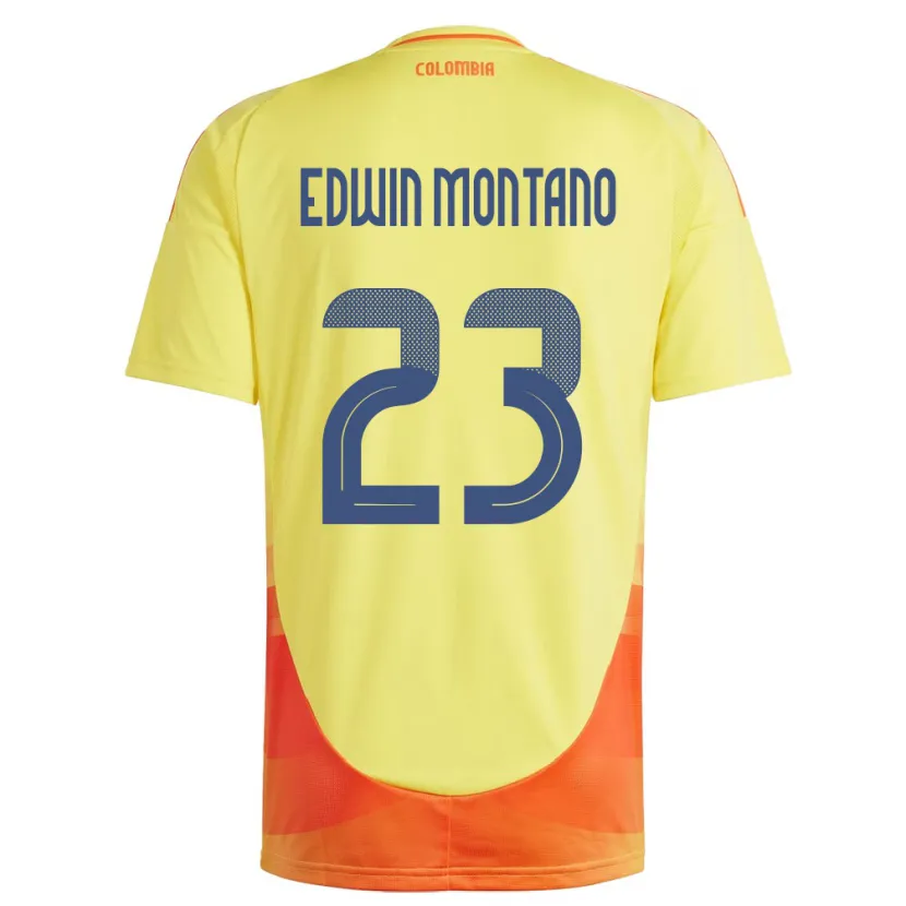 Danxen Mujer Camiseta Colombia John Edwin Montaño #23 Amarillo 1ª Equipación 24-26 La Camisa México