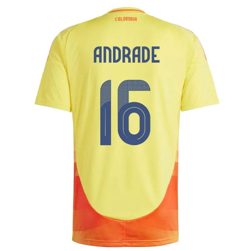 Danxen Mujer Camiseta Colombia Lady Andrade #16 Amarillo 1ª Equipación 24-26 La Camisa México