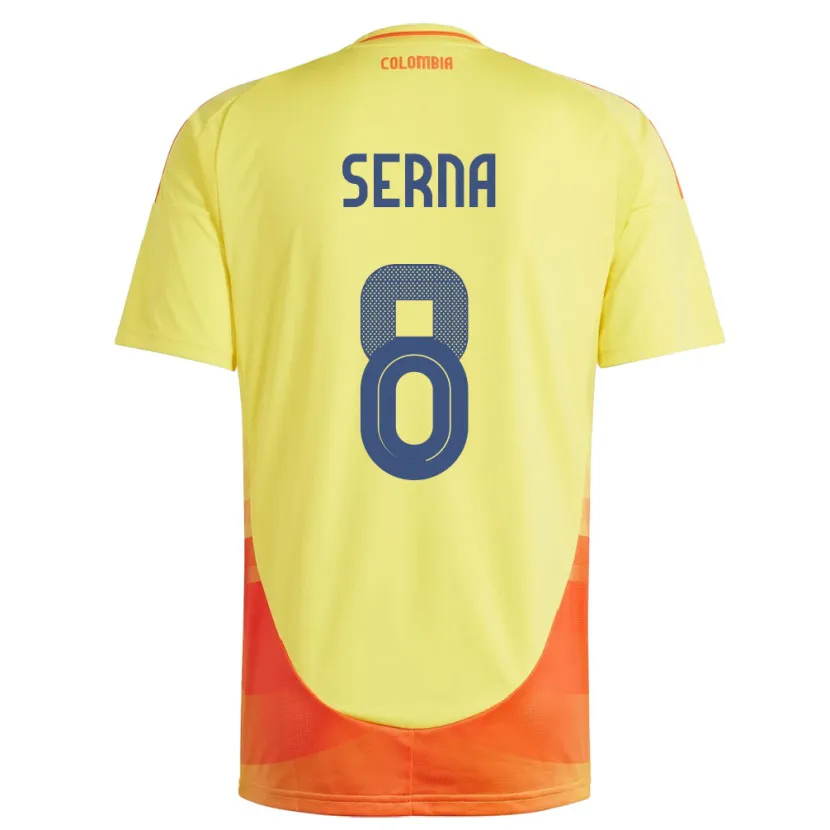 Danxen Mujer Camiseta Colombia Liced Serna #8 Amarillo 1ª Equipación 24-26 La Camisa México