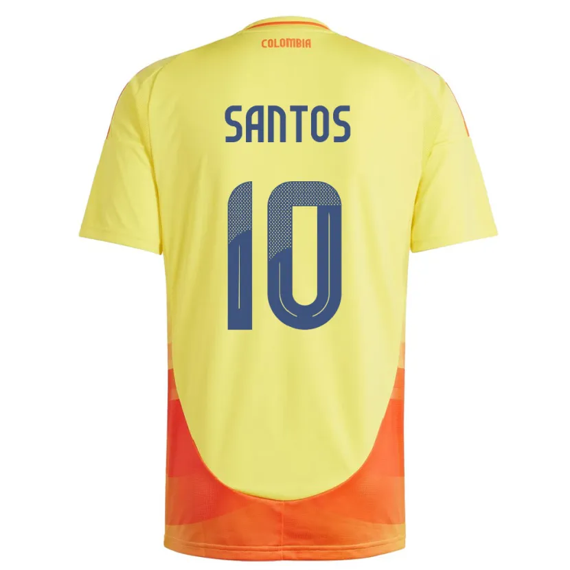 Danxen Mujer Camiseta Colombia Leicy Santos #10 Amarillo 1ª Equipación 24-26 La Camisa México