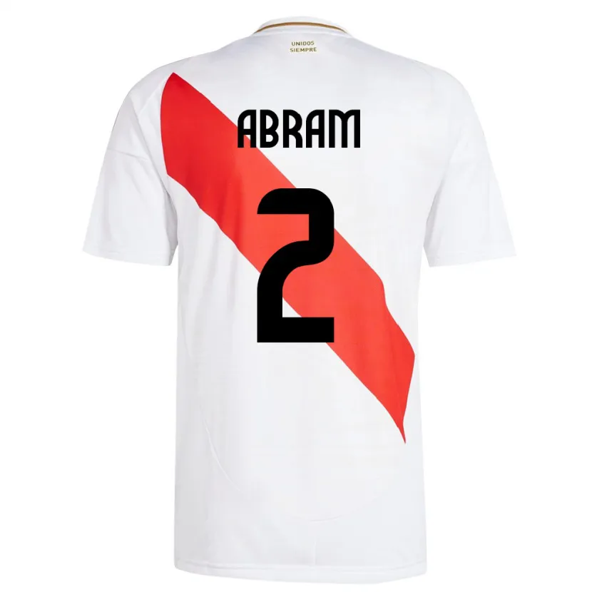 Danxen Mujer Camiseta Perú Luis Abram #2 Blanco 1ª Equipación 24-26 La Camisa México