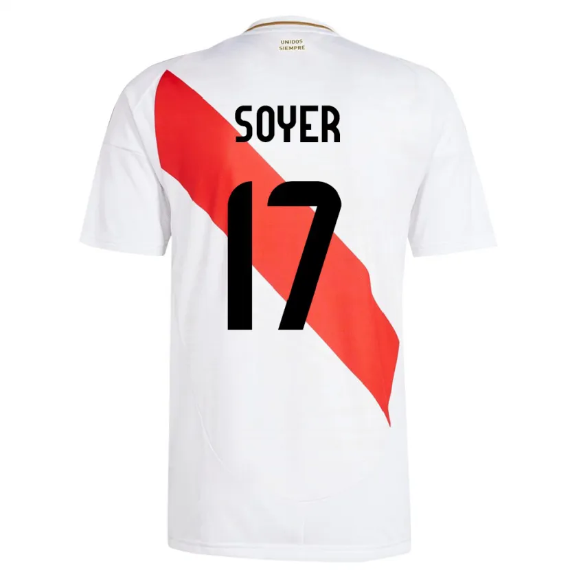 Danxen Mujer Camiseta Perú Bassco Soyer #17 Blanco 1ª Equipación 24-26 La Camisa México