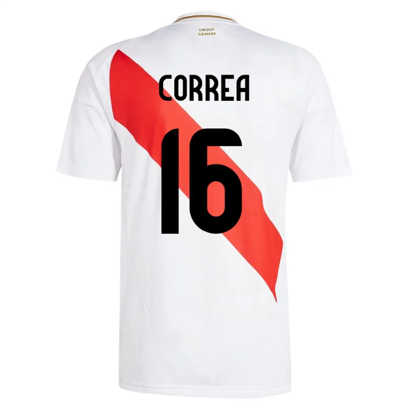Danxen Mujer Camiseta Perú Eslyn Correa #16 Blanco 1ª Equipación 24-26 La Camisa México