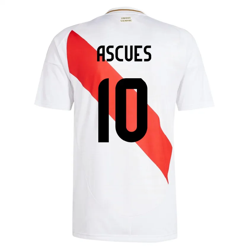 Danxen Mujer Camiseta Perú Adrián Ascues #10 Blanco 1ª Equipación 24-26 La Camisa México