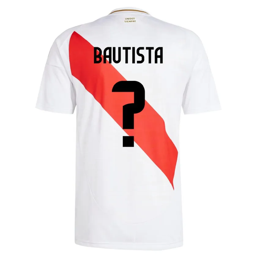 Danxen Mujer Camiseta Perú César Bautista #0 Blanco 1ª Equipación 24-26 La Camisa México