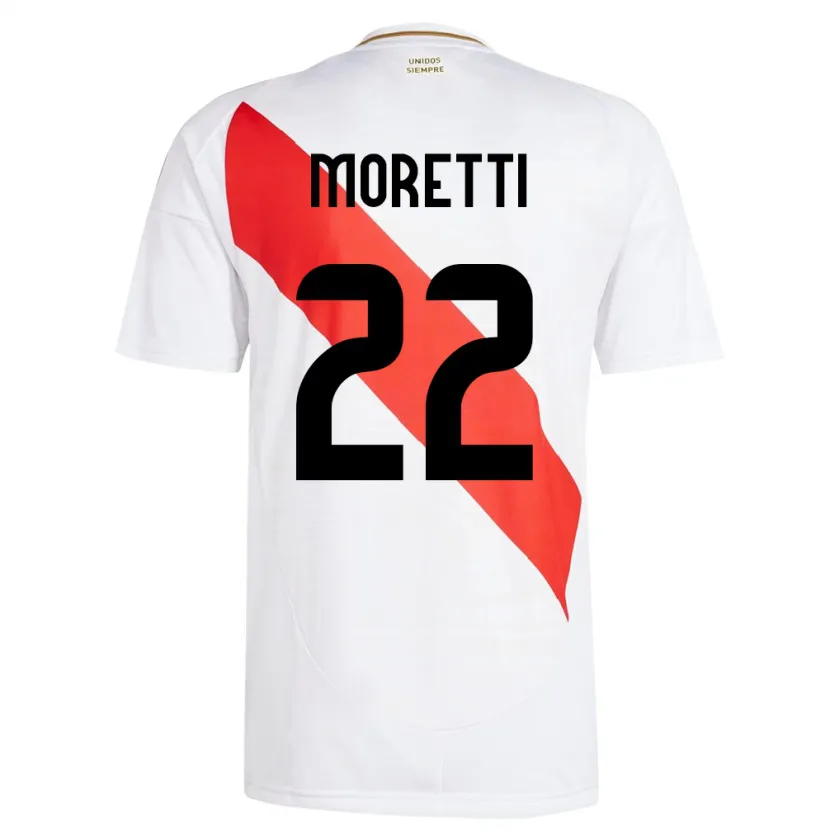 Danxen Mujer Camiseta Perú Jair Moretti #22 Blanco 1ª Equipación 24-26 La Camisa México